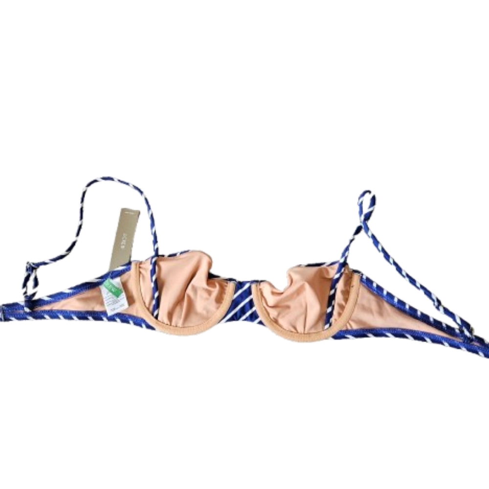 J.Crew striped balconette underwire bikini top, 34A, blue - Picture 7 of 9